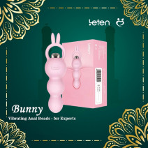 Leten Bunny Anal Beads Vibrator for Experts, 4 Inch / 10 cm