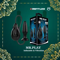 MR PLAY Inflation Butt Plug Vibrator, 5 Inch