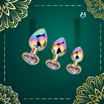 Rainbow Metal Butt Plug Set (3 PIECES)