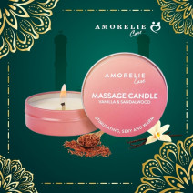 AMORELIE Care Massage Candle - Vanilla & Sandalwood 43ml