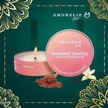 AMORELIE Care Massage Candle - Vanilla & Sandalwood 43ml