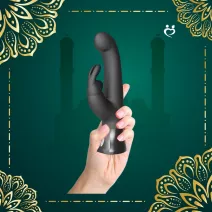 Juvenile Queen 10 Function Curvy G-Spot Rabbit Vibrator - Black